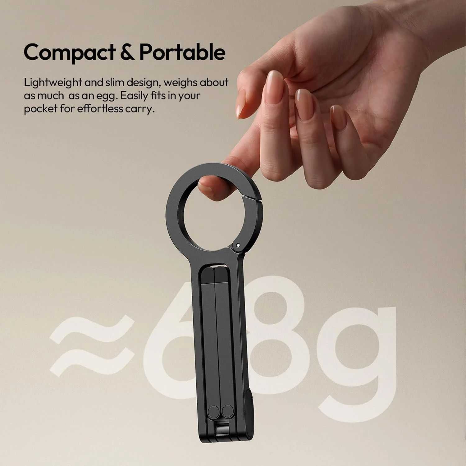 Magnetic Mini Phone Tripod with Carabiner Clip, - Image 3