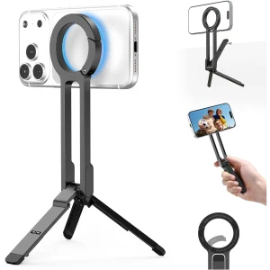 Magnetic Mini Phone Tripod with Carabiner Clip,