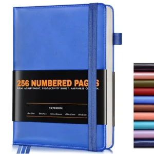 Lined Journal Notebook, 256 Numbered Pages Hardcover Leather - Thumbnail Image 5