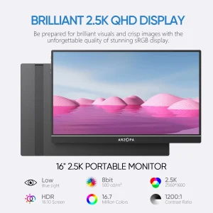 +16" 2.5K QHD Portable Monitor - Thumbnail Image 3